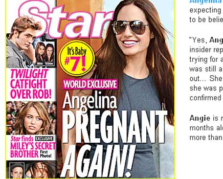 Revista Star anuncia gravidez de Angelina Jolie